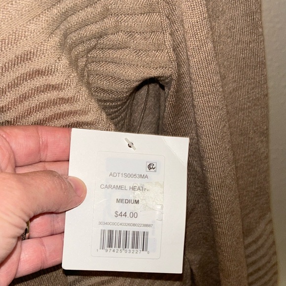 NEW 89th Madison Open Front Tan Cardigan‎ Sweater Caramel Heather Sz Medium NWT - Picture 13 of 14